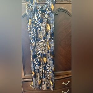 Coldesina Blue and Brown Animal Print Jumpsuit